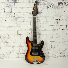 Vintage "Teisco-Style" Electric Guitar With Tremolo Arm and Gig Bag