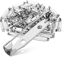 100 StüCk Broschennadeln 30Mm Silber, Sicherheitsnadeln FüR Kleidung Basteln, Me