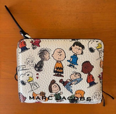 Marc Jacobs Snoopy Compact Leather Wallet Card Holder Coin Purse