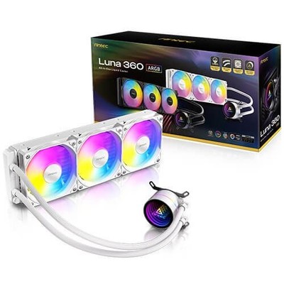 Antec Luna 360 ARGB White AIO Liquid CPU Cooler,Intel LGA 1700/1851  AMD AM4/AM5