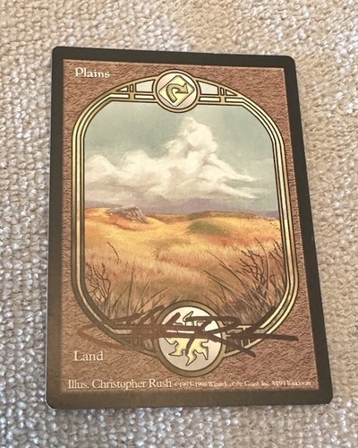 Christopher Rush Signature! Signed Unglued Plains MTG Light Play