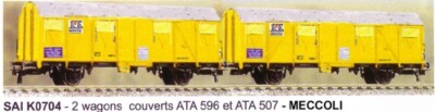 2 GEDECKTE WAGEN - ATA596 und ATA507 - '' MECCOLI '' SAI - K0704 - 1/87 - Neu