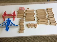 Wooden Train Tracks and accessories - 38 total pieces