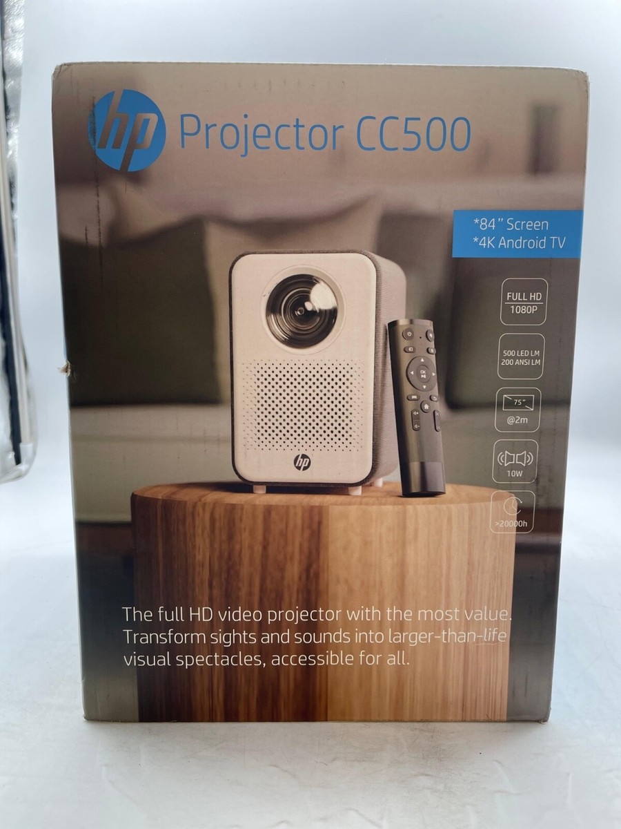 HP CC500 1080p Smart Projector Bundle w/ Remote & Android TV