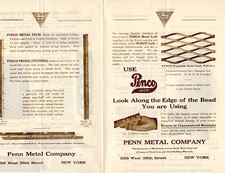 Penn Metal PENCO 1920's Advertising Brochure LATH Corner Bead BUILDING Stud NY
