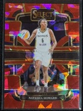 Natasha Howard - 2024 Select WNBA Concourse Red Cracked Ice Prizm #32 WINGS
