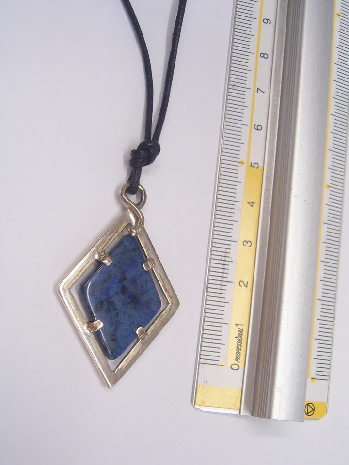 Ciondolo in ARGENTO 925 con SODALITE naturale - pendente girocollo Pietra Dura - Immagine 4 di 4