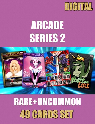 ARCADE SERIES 2 RARE+UNCOMMON 49 CARD SET 2024 TOPPS MARVEL COLLECT DIGITAL