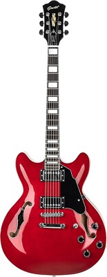 Grote Full Scale Electric Guitar Semi-Hollow Body Guitar GT335-01 Red Color
