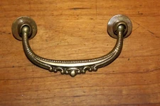 Antique Cast Brass Bronze Orate Drop Bail Drawer Pull Handle  N-7