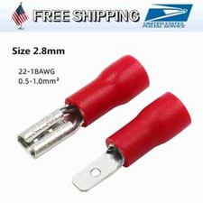 2.8mm 100/200pcs Spade Terminals Female/Male Insulated Wire Crimp Connectors