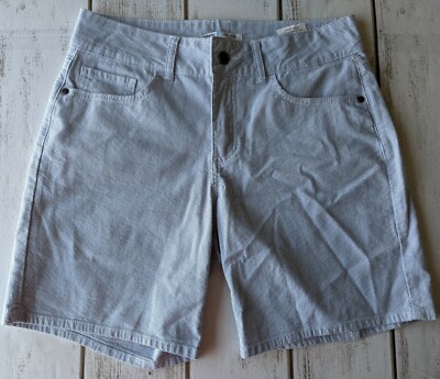 Riders LEE mid rise shorts blue white pinstripe M women's