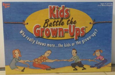 2002 University Games Kids Battle The Grown Ups Board Game Trivia Ages 8 And Up