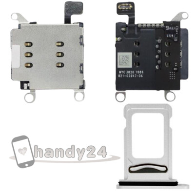 iPhone 12 Pro Dual Sim Card Reader Kartenleser Slot + Sim Tray Schacht   Silber