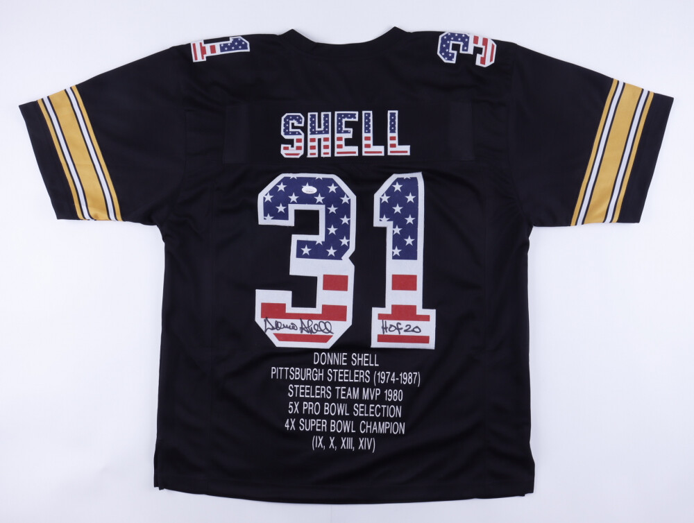 Donnie Shell Signed Pittsburgh Steelers Stat Jersey Inscribed 