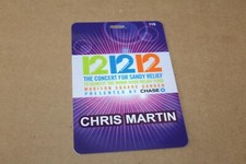 Coldplay  - Laminated Backstage Pass - Sandy Relief Concert 2012