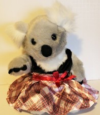 BUILD A BEAR Kuddly Koala Stuffed Animal Retired BABW W/Plaid Dress 16"