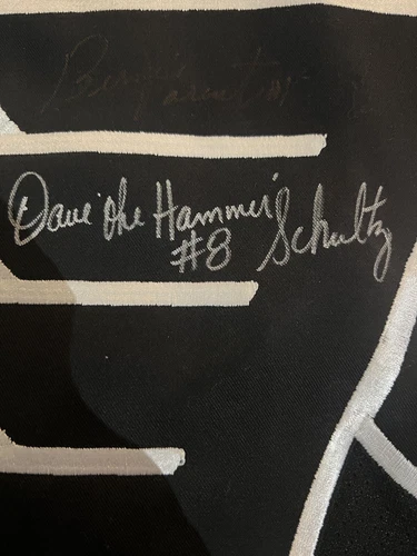 Dave Schultz Signed Jersey & Bernie Parent Hockey Philadelphia Flyers Size Large