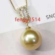 Huge AAAA 16mm Perfect Round Gold South Sea Shell Pearl Pendants Nice pendants