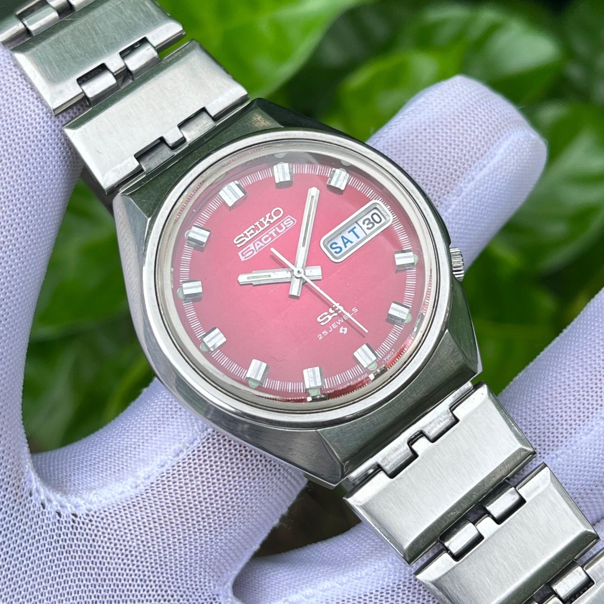 1円☆稼働【SEIKO/セイコー】ファイブ/5 アクタス 6106-8660 緑文字盤 