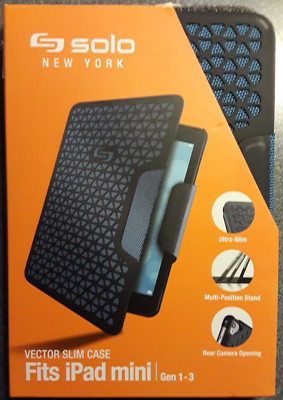 Solo Vector Slim Case Fits Ipad Mini Gen 1 2 3 Blue Mesh Tough And Protective