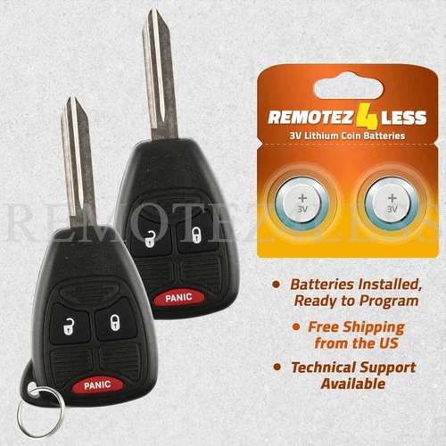 2 For 2012 2013 2014 2015 2016 Jeep Wrangler Remote Car Keyless Key Fob