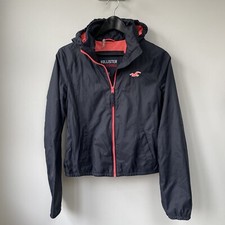 Hollister Black Lightweight Jacket, UK Size S (approx Size 8), Excellent Condit
