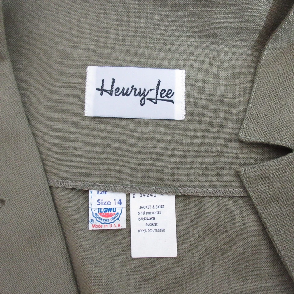 Calça Henry Lee/Judith Hart feminina 2 peças frente aberta 14 100% seda verde 14P - Imagem 4 de 4