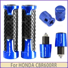 Blue - For HONDA CBR600RR NEW Motorcycle Handlebar Grips Bar End Cap Tire Valve