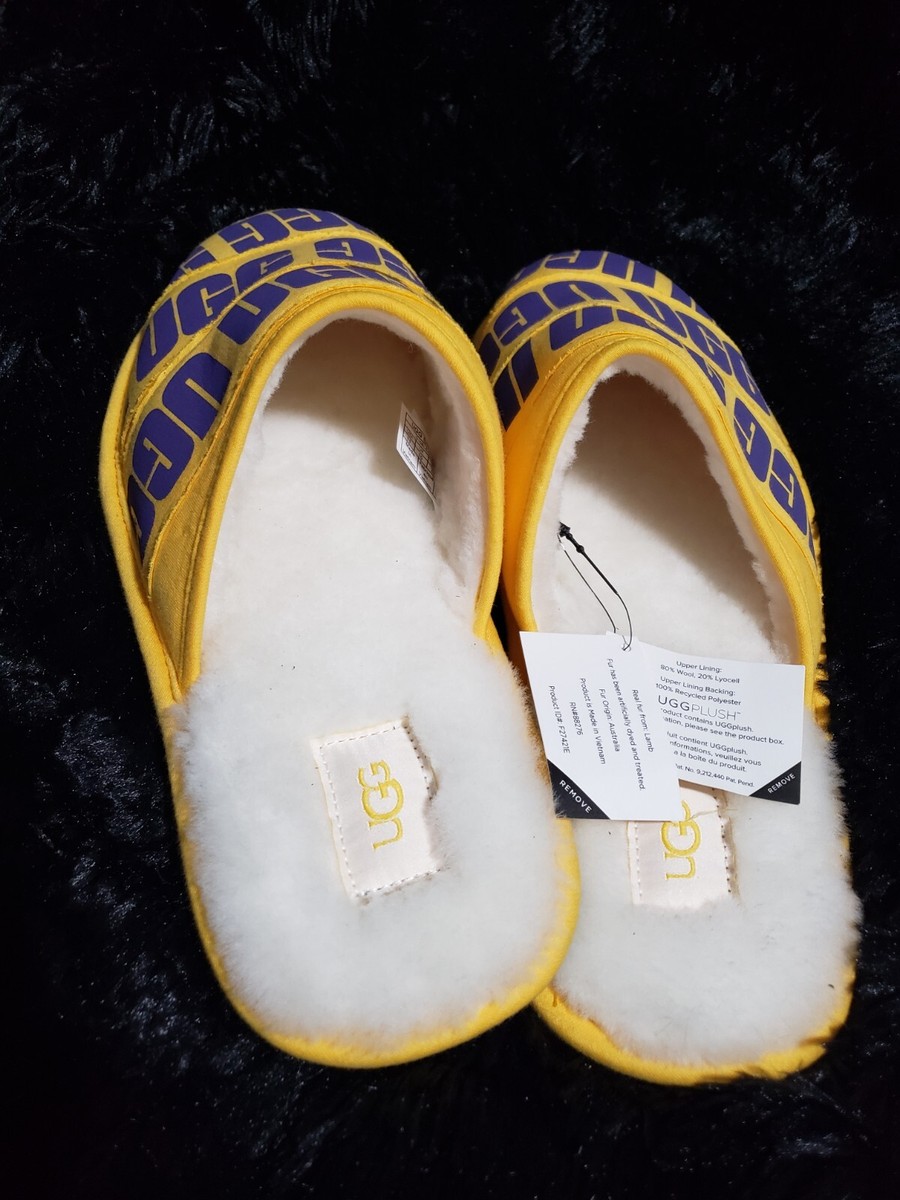 UGG Men\'s SCUFF GRAPHIC BAND SLIPPERS Color:PURPLE/ YELLOW NEW MENS UGG SCUFF GRAPHIC PURPLE YELLOW BAND SLIPPERS US  main image 4