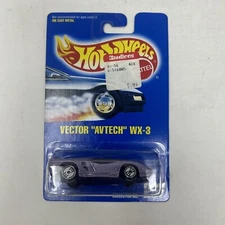 Hot Wheels 1991 #207 Vector Avtech WX-3 Purple Mattel Diecast 1:64 Scale Vintage