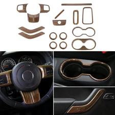 16X Interior Decoration Trim Cover Kit For Jeep Wrangler JK 2Dr 11-18 Wood Grain