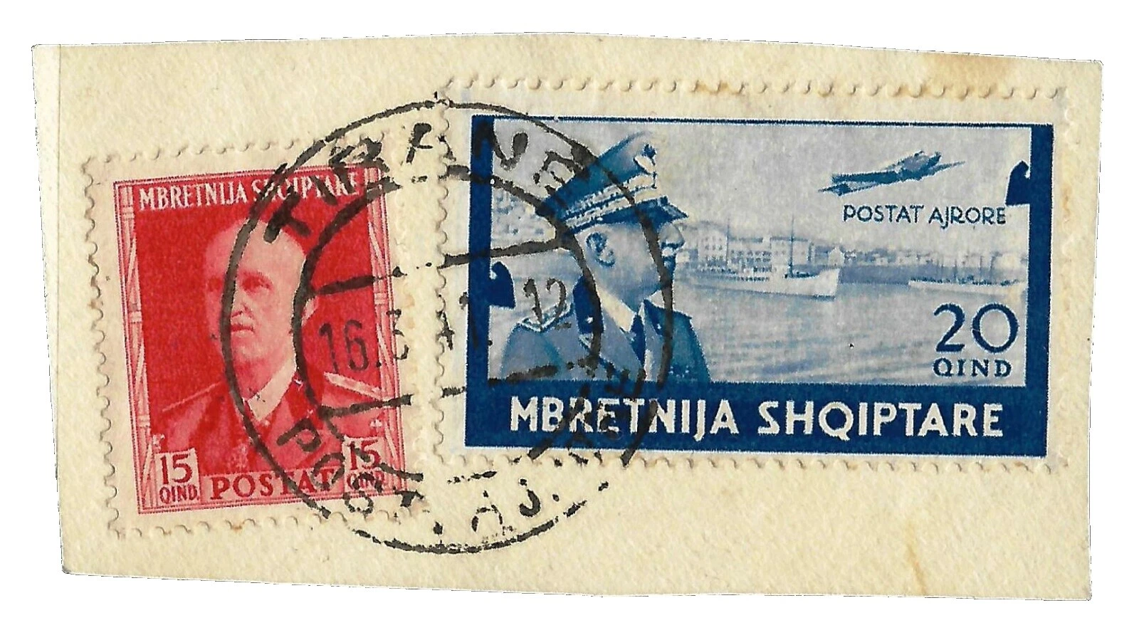 Capa de cancelamento de numeral Selos da albânia