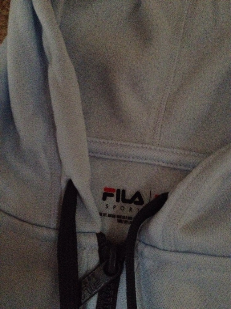 Felpa con cappuccio FILA SPORT Jefferson (full zip) nuova con etichette blu chiaro ghiaccio taglia small