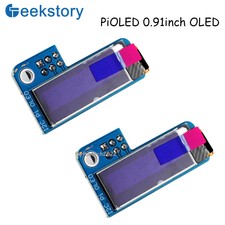 2 PCS PiOLED 0.91inch OLED Display 128x32 I2C Pin for Raspberry Pi SSD1306 White