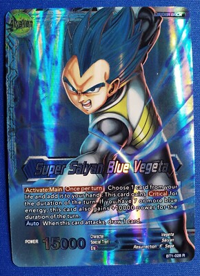 dragon ball super card game vegeta Leader FOIL Super Saiyan Blue Vegeta BT1-028 Dragon Ball Super Card Game  DBS