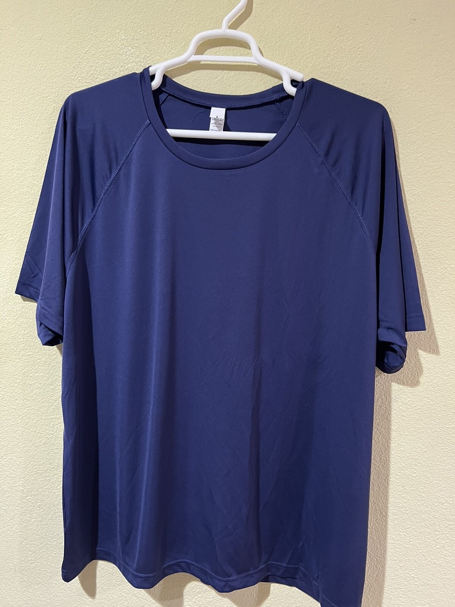 ALO Workout Athletic Navy Blue Shirt Short Sleeves Men Plus Sz 3XL Wicking  M1 | eBay