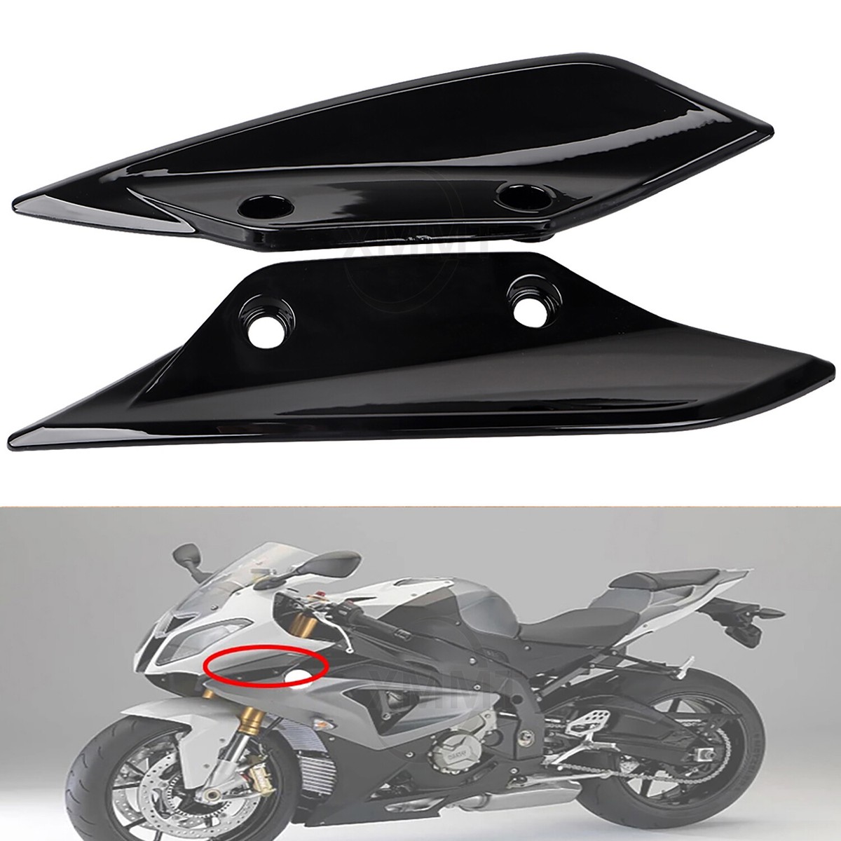 For BMW S1000RR 2009-2014 Black Motorcycle Front Side