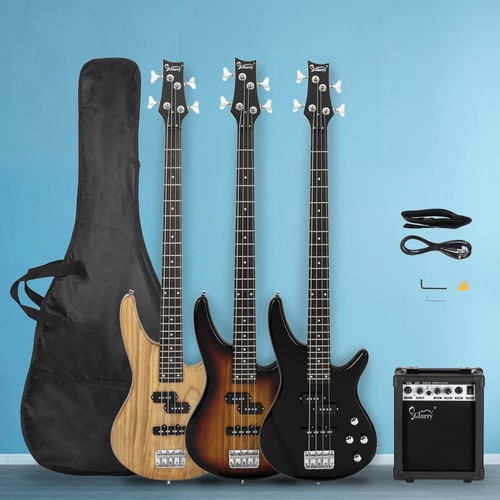 Glarry GIB 4 String Bass Guitar Beginner Kit with 20W Amp Wood / Sunset