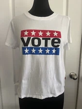 NWT Levi’s Womens Vote Cropped Surf White T-Shirt Multiple Sizes