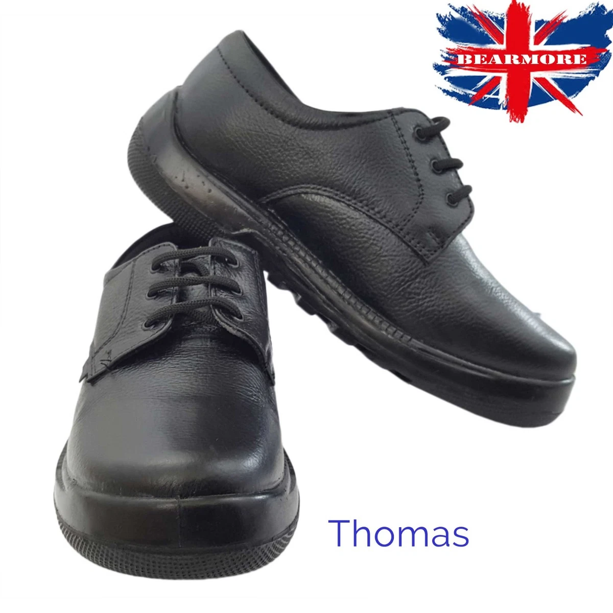 Boy Girl Black Leather School Uniform Shoes Infant Junior Soft