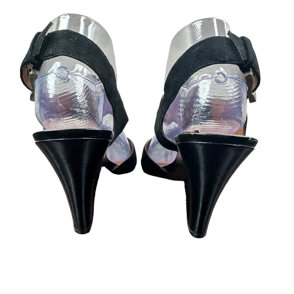 Anthropologie Nº Tacones de cuña 704b 37.5/US 7 Digna charol enjaulado con tiras Foto 3 de 4