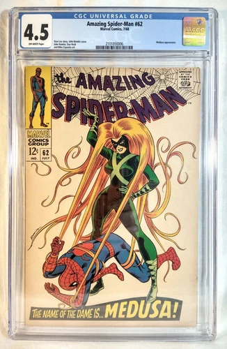AMAZING SPIDER-MAN #62 CGC 4.5 Very Good+ MEDUSA! Romita Cover ART 1968 STAN LEE