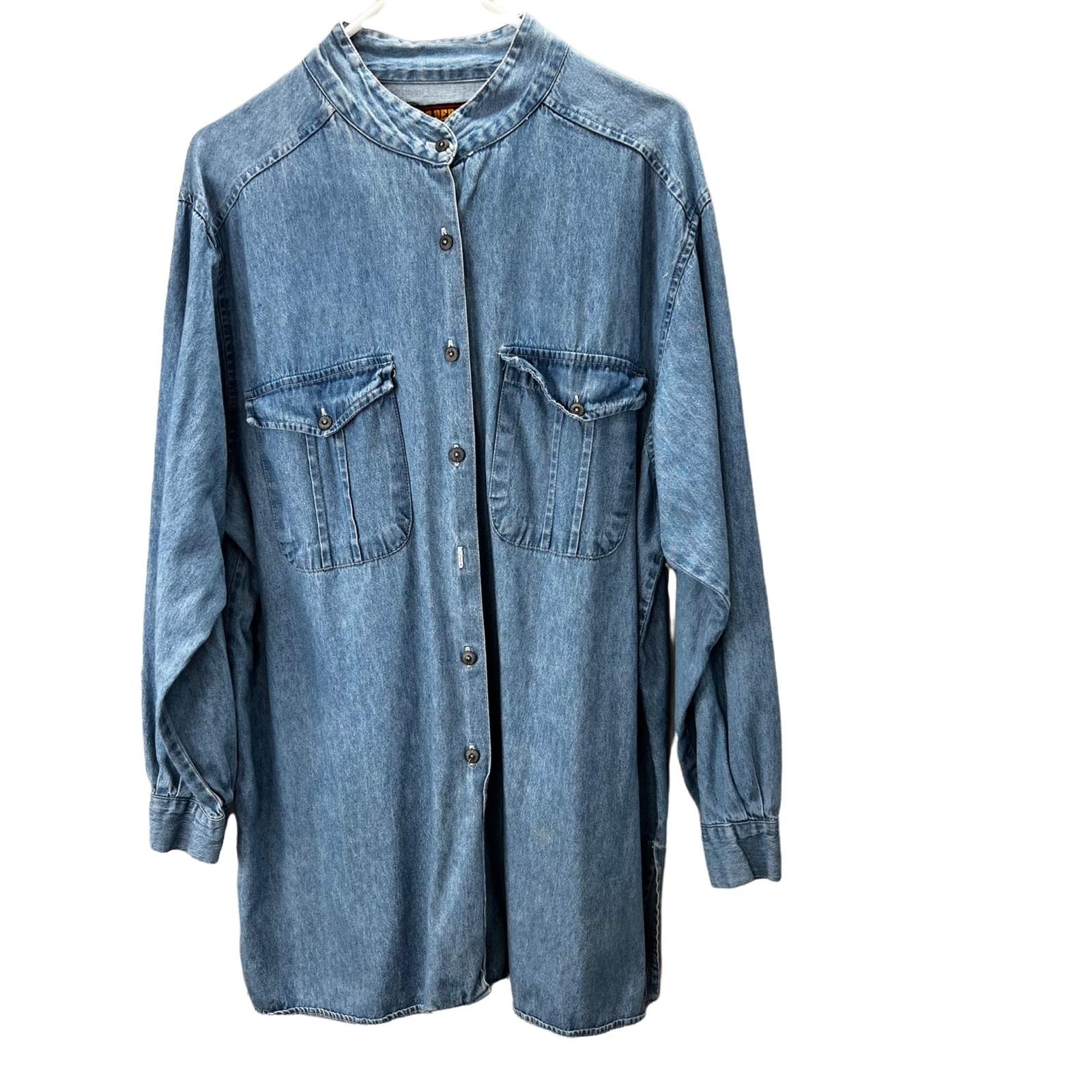 Faded Glory Chambray Shirt size 20W Ladies Button Front Long