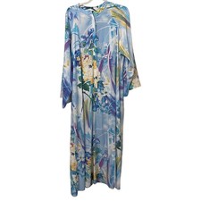 Natori XL Chinoisserie Floral Butterfly Caftan Maxi Robe NWT Small Flaw