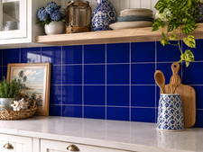 6x6 Glossy Ink Blue Mosaic Tile Wall Ceramic C 275-366 10 Square Feet 