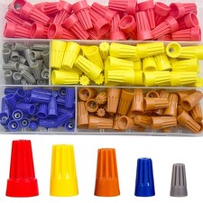 200 Pcs Electrical Wire Connector Screw Terminals with Twist Nut Cap Spring T...