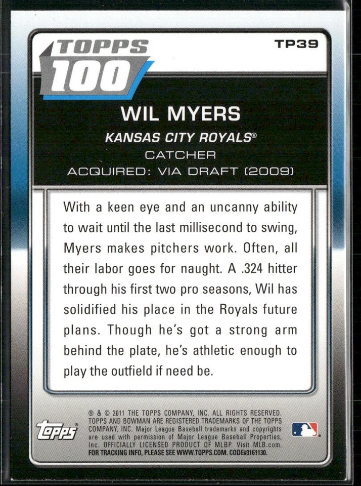 Wil Myers 2011 Bowman Topps 100 Prospects #TP39 - Image 2 of 2