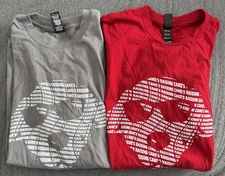 Raising Cane’s Crew Shirt Lot of 2 Gray Red Short Sleeve Employee Adult Small