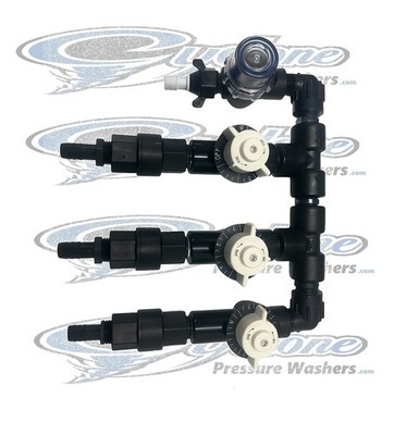 Cyclone 3+Deluxe Soft Wash Proportioner / Softwash Blend Manifold with Strainer
